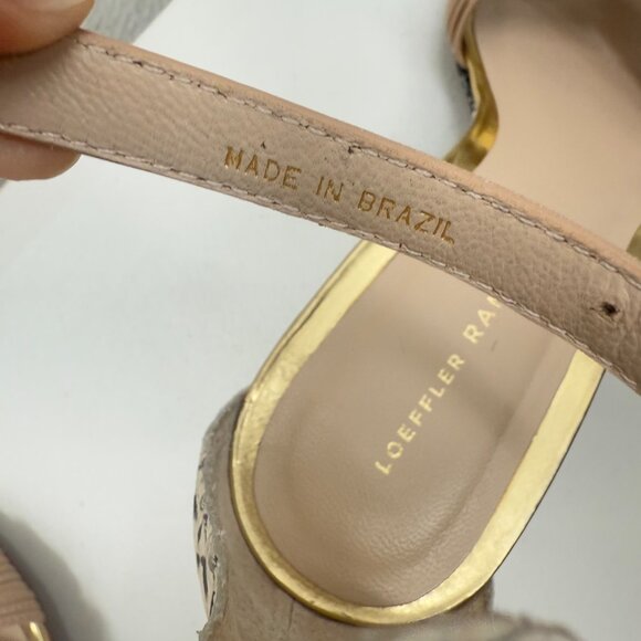 Loeffler Randall Anya Snake print wedge sandals black/ cream/Nude Size 10 - Picture 8 of 10